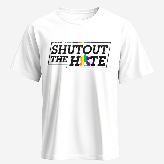 Shutout The Hate White 50/50 Tee